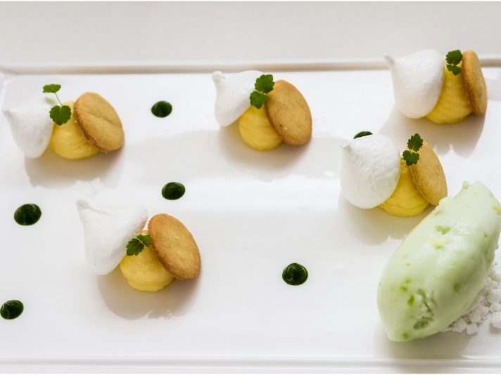 Dessert dressé, tarte au citron